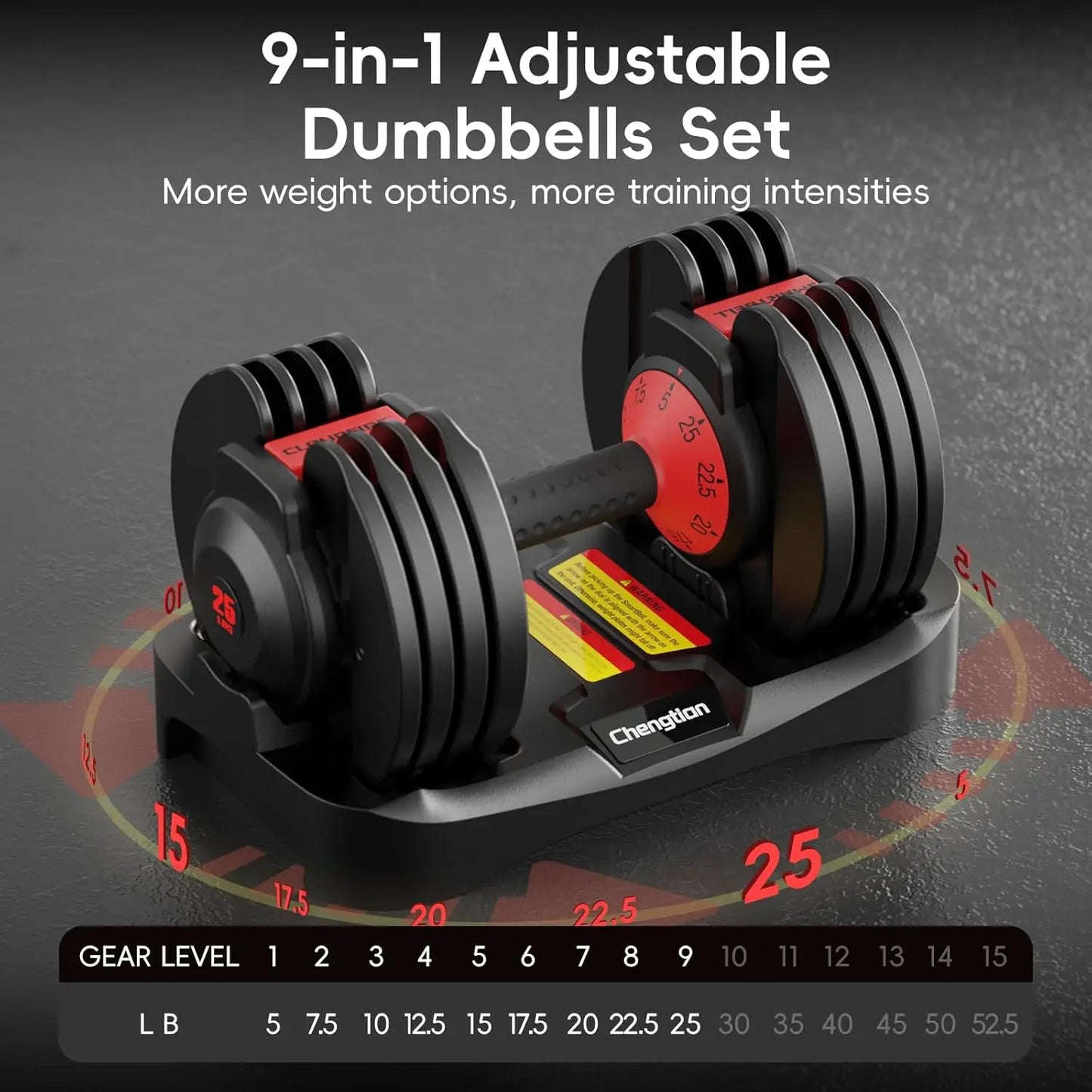 None Adjustable Dumbbell Set for Home Gym with Anti Slip