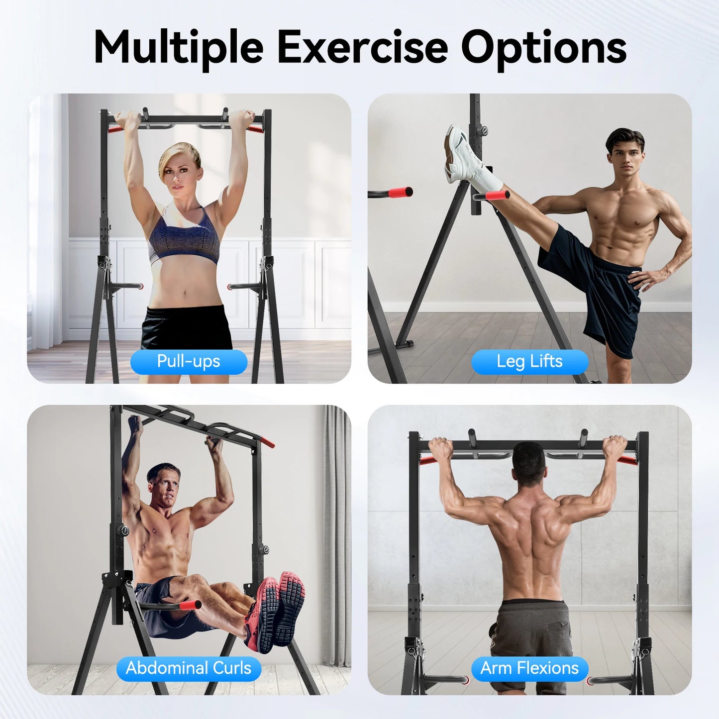 Adjustable Pull Up Bar Home Gym Station With Parallel Bars