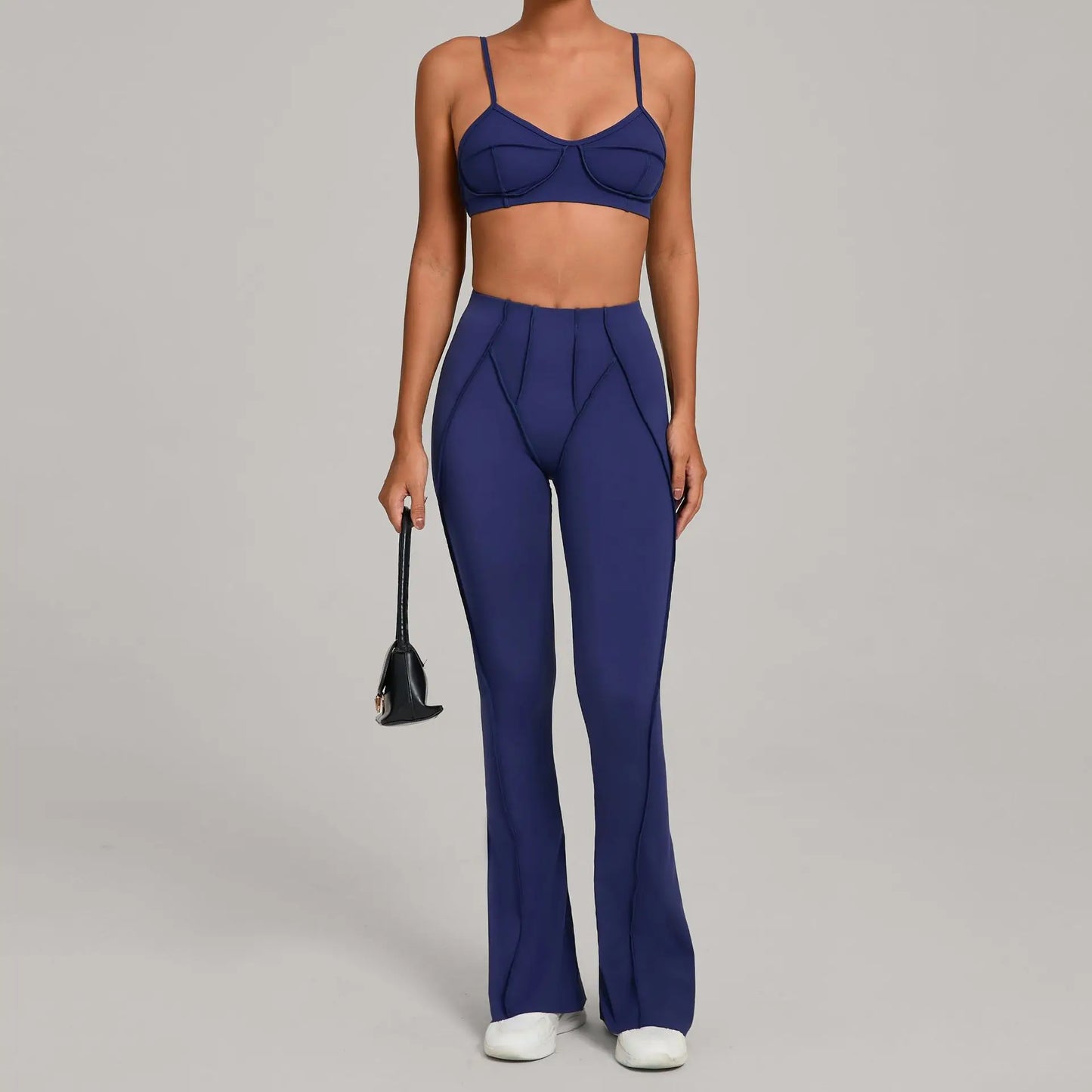 SVRNYX Seamless Yoga Set High Waist Leggings And Backless Bra