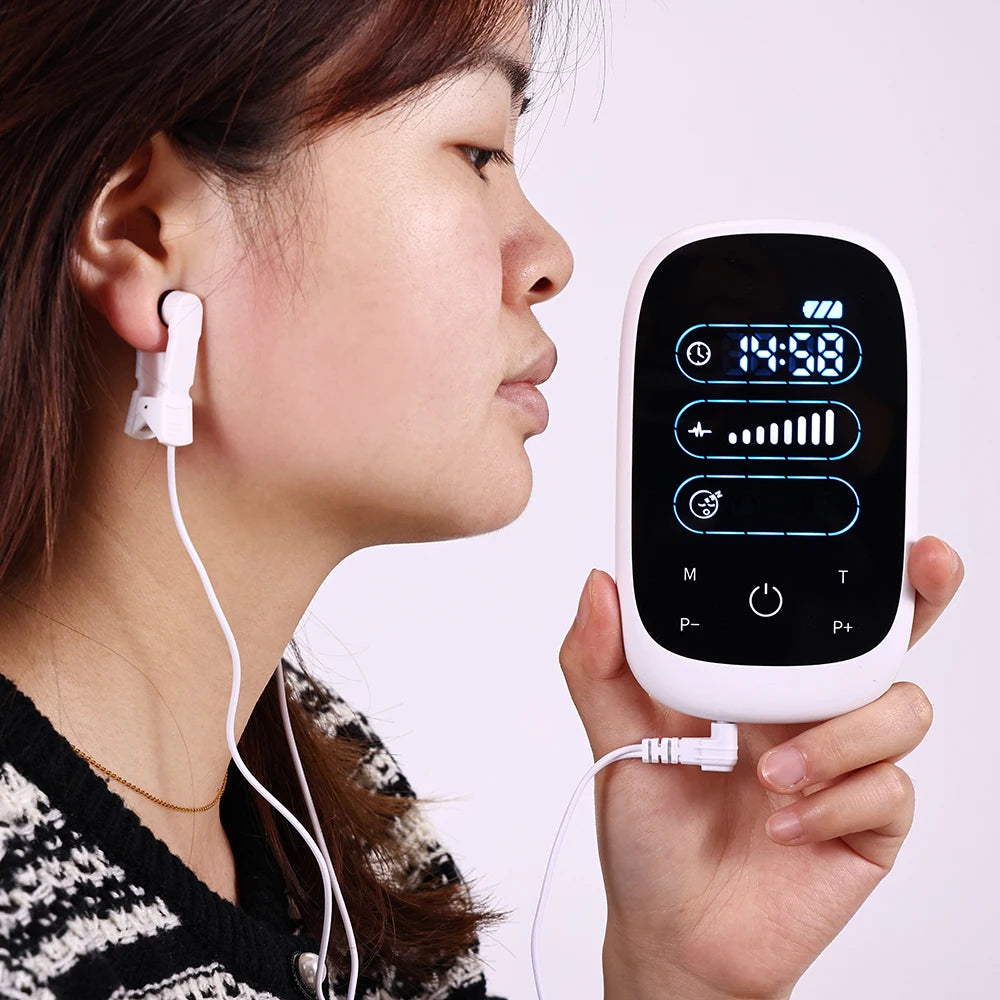 ATANGCES Insomnia Brain Stimulation Device With Ear Clip Electrode
