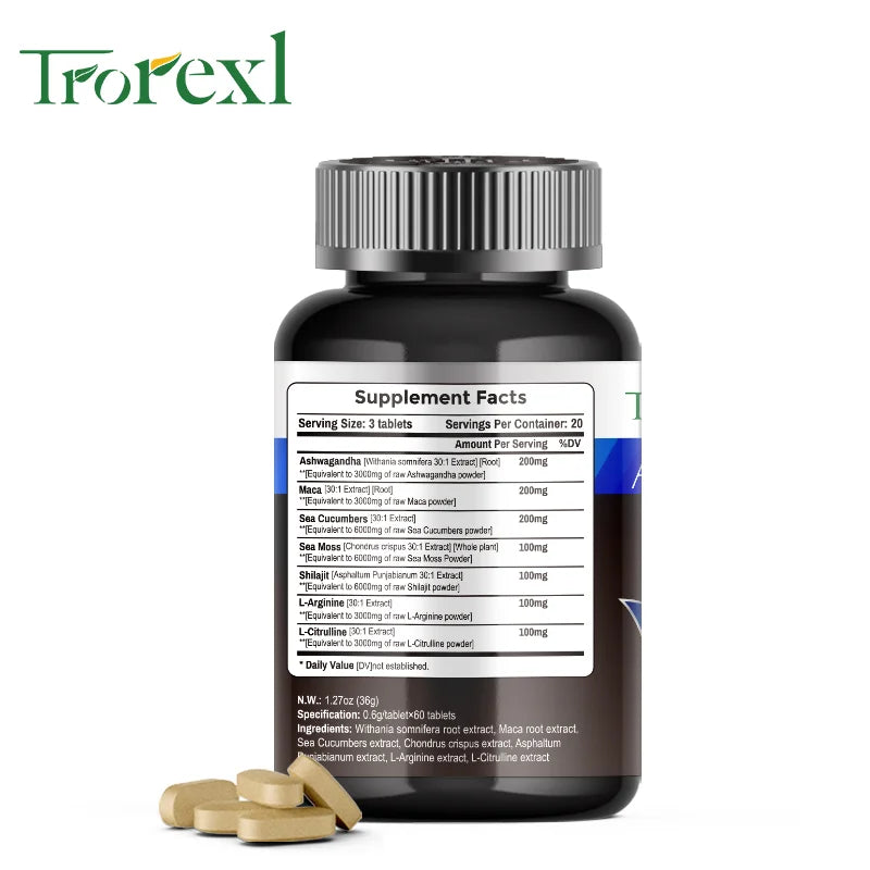 HABUMAMA Organic Ashwagandha and Maca Pills for Energy
