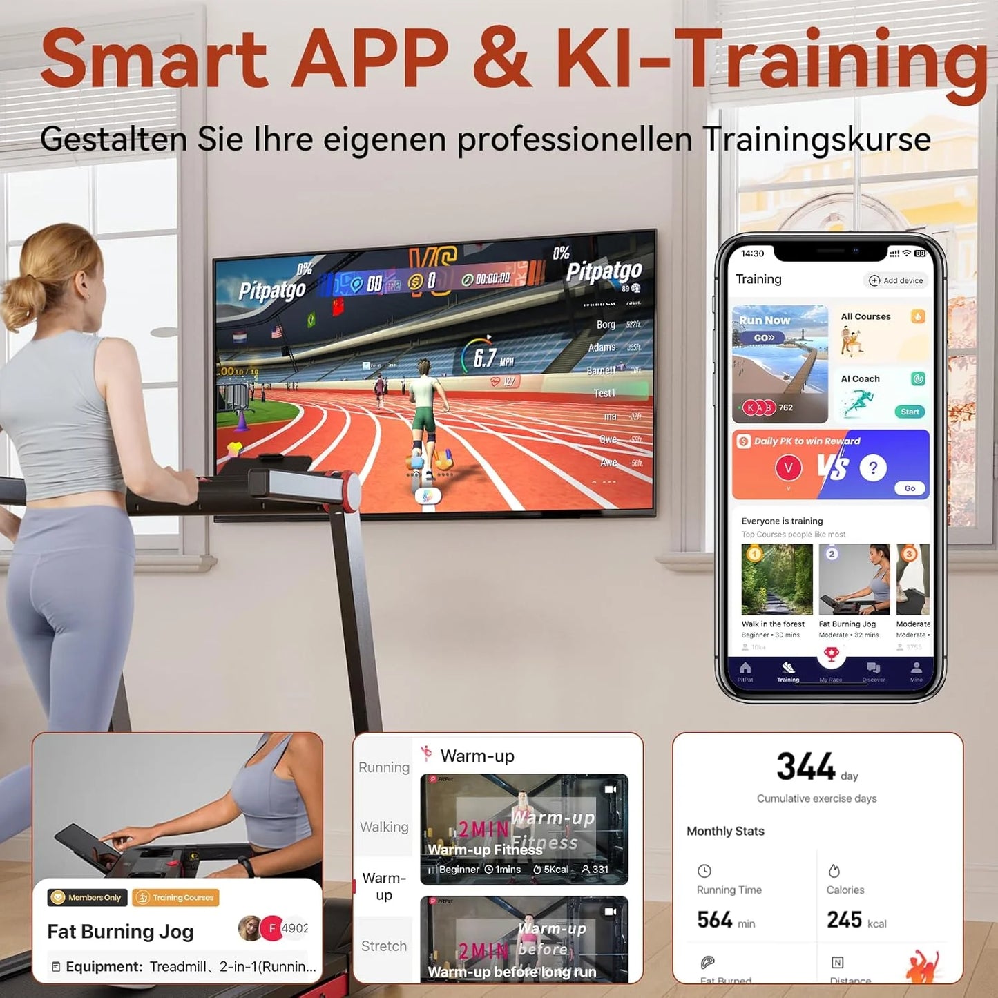 Superun 3.5HP Foldable Treadmill With Incline And App