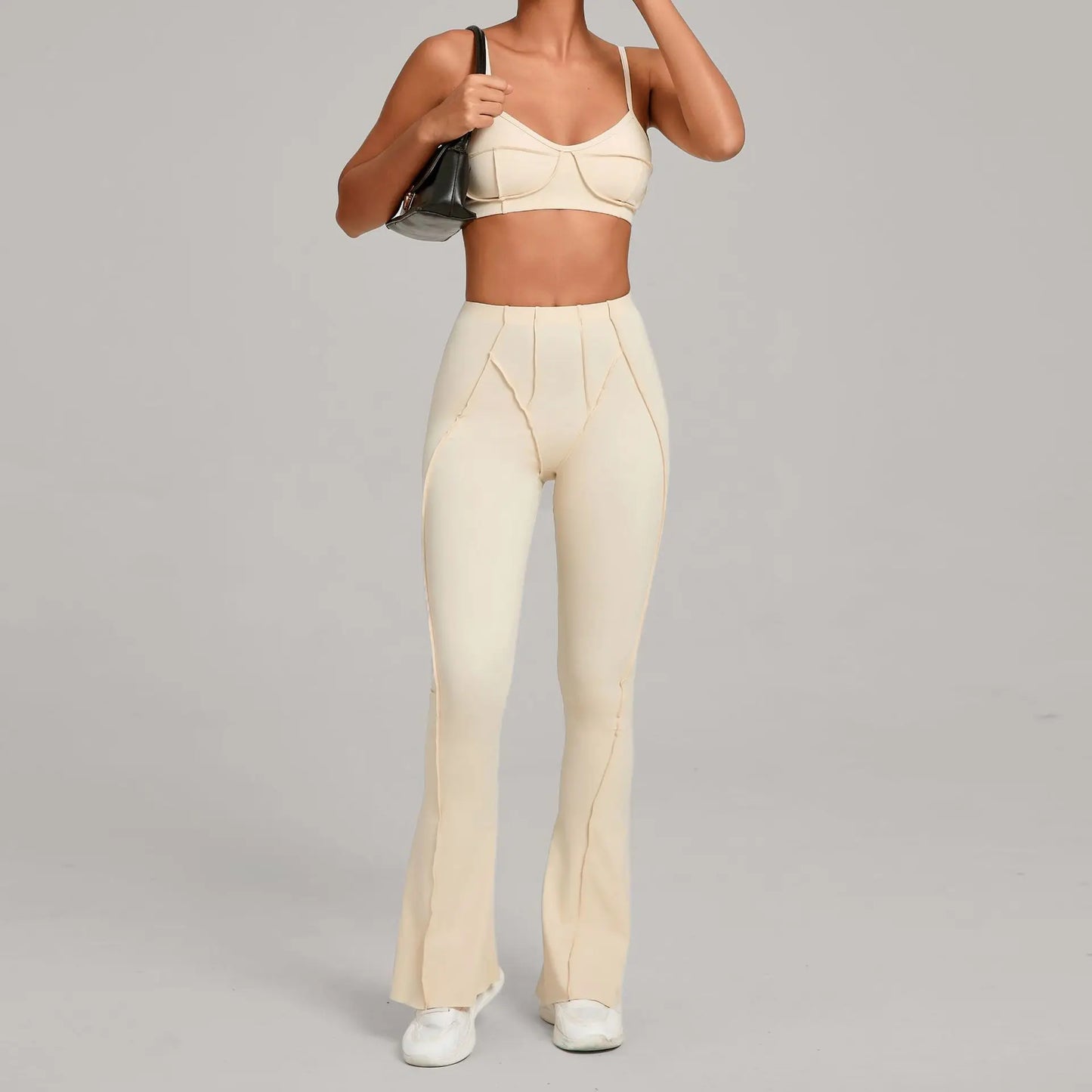 SVRNYX Seamless Yoga Set High Waist Leggings And Backless Bra