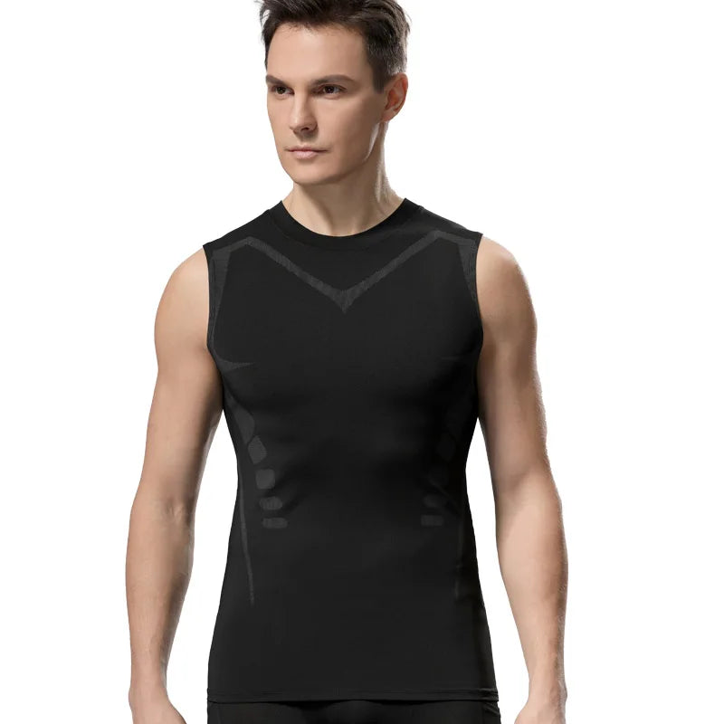 Compression Tank Top For Men Gym Sleeveless Quick Dry Sportswear