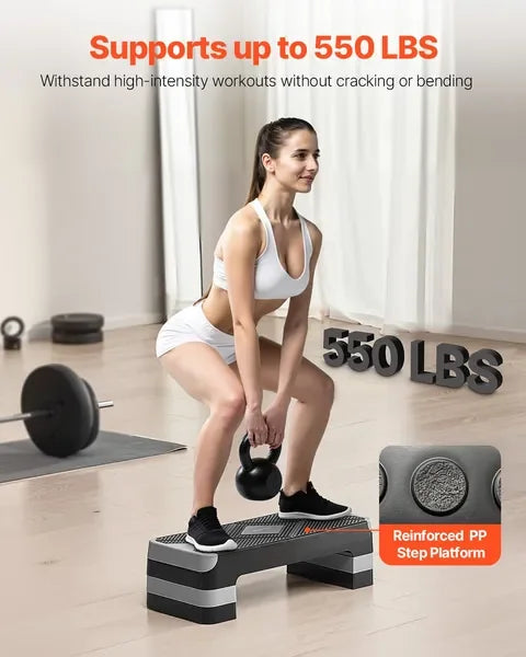 None AeroExercise Step Platform Adjustable Workout Stepper