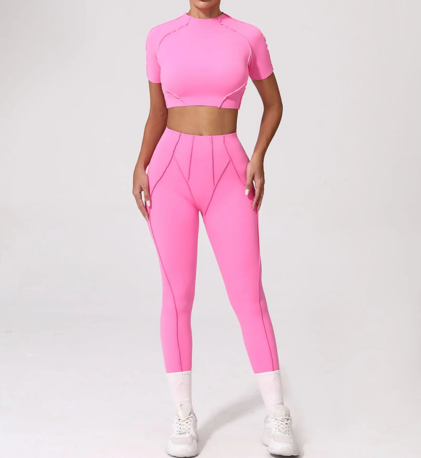 SVRNYX Seamless Yoga Set High Waist Leggings And Backless Bra