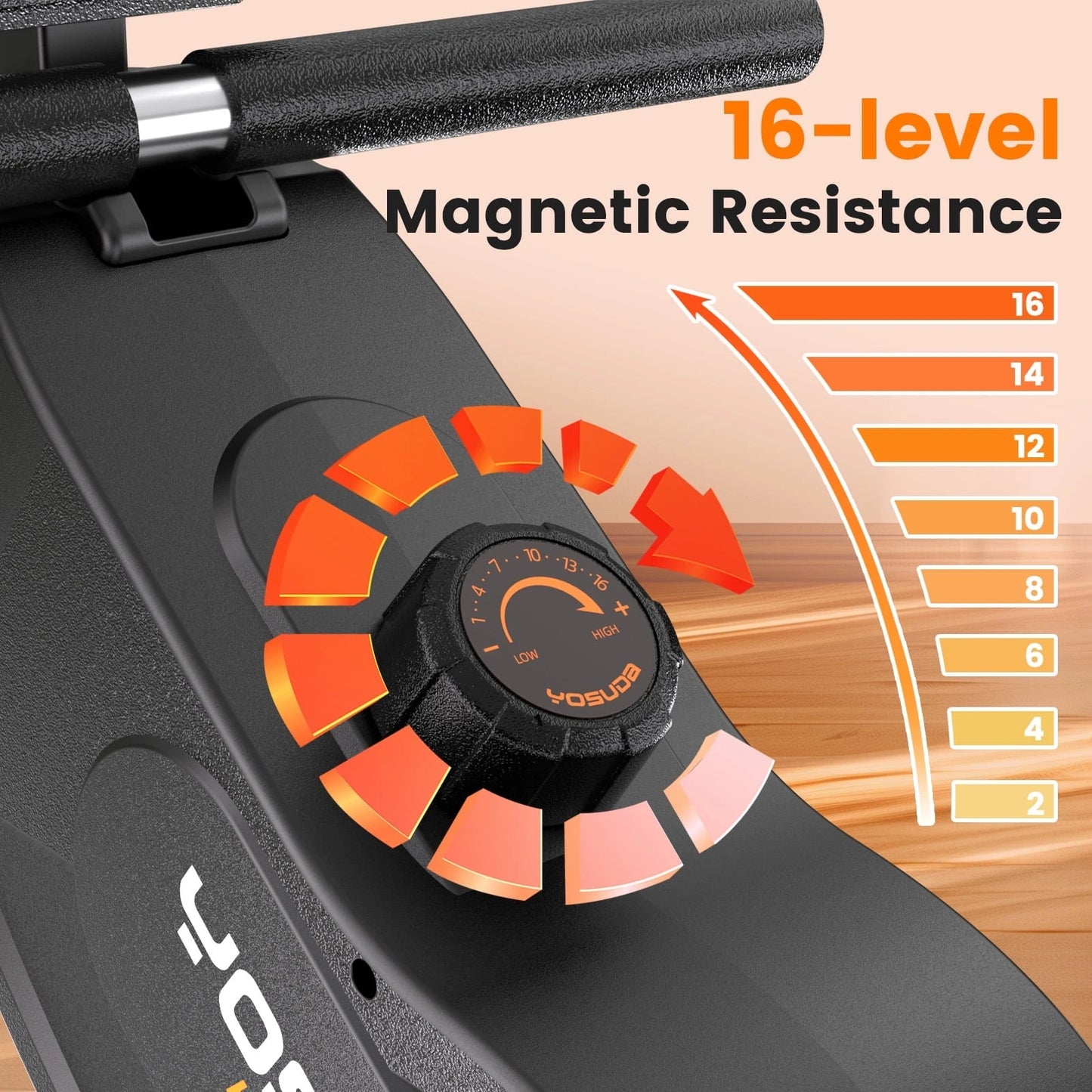 YOSUDA Magnetic Rowing Machine Foldable for Home Use with Resistance