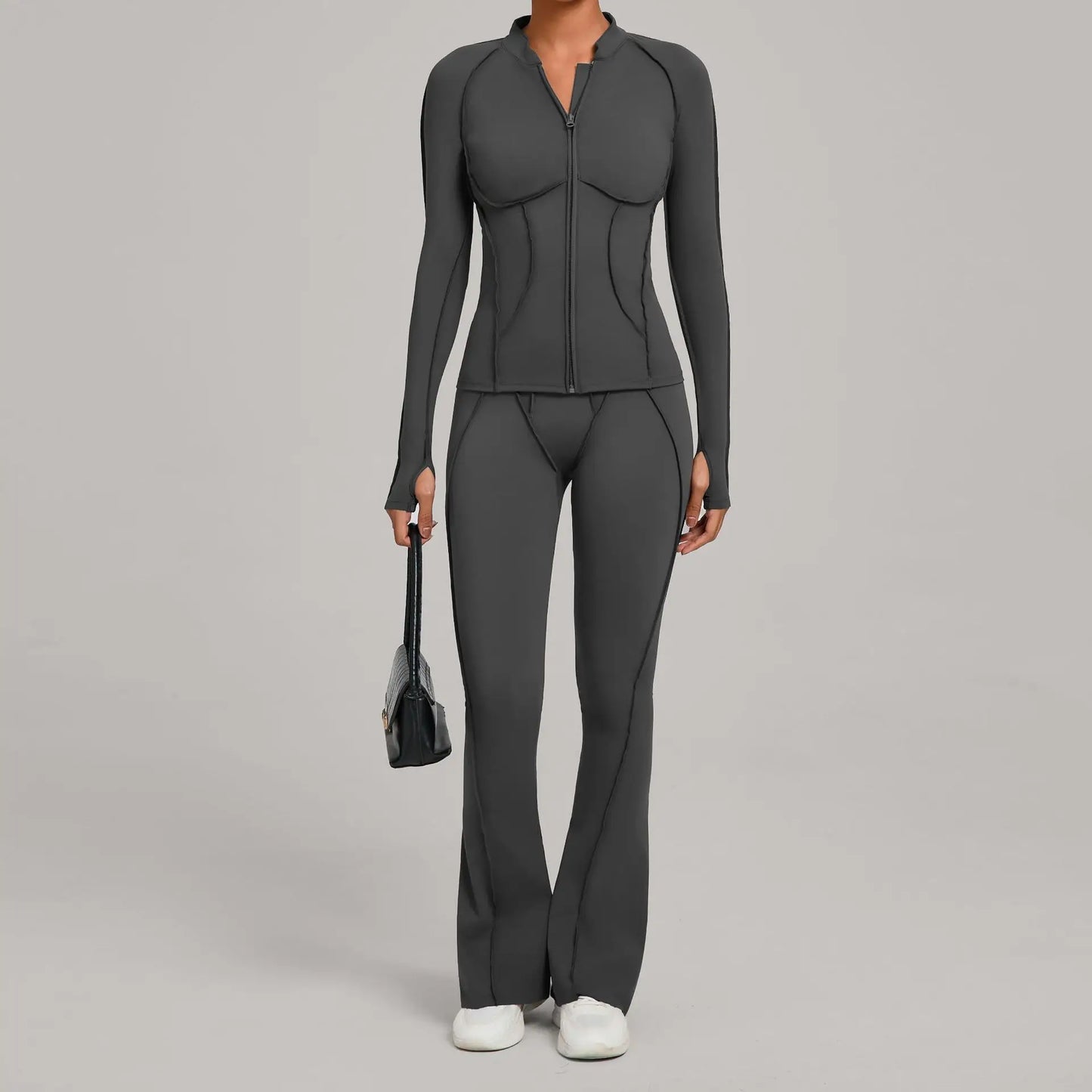 SVRNYX Seamless Yoga Set High Waist Leggings And Backless Bra