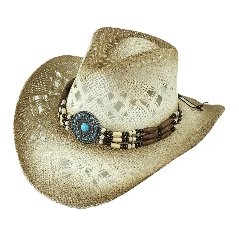 Outdoor New Classic American Flag Western Cowboy Hats Summer Women Sun Blocking Travel Cap Men Wide Brim Beach Party Fishing Hat