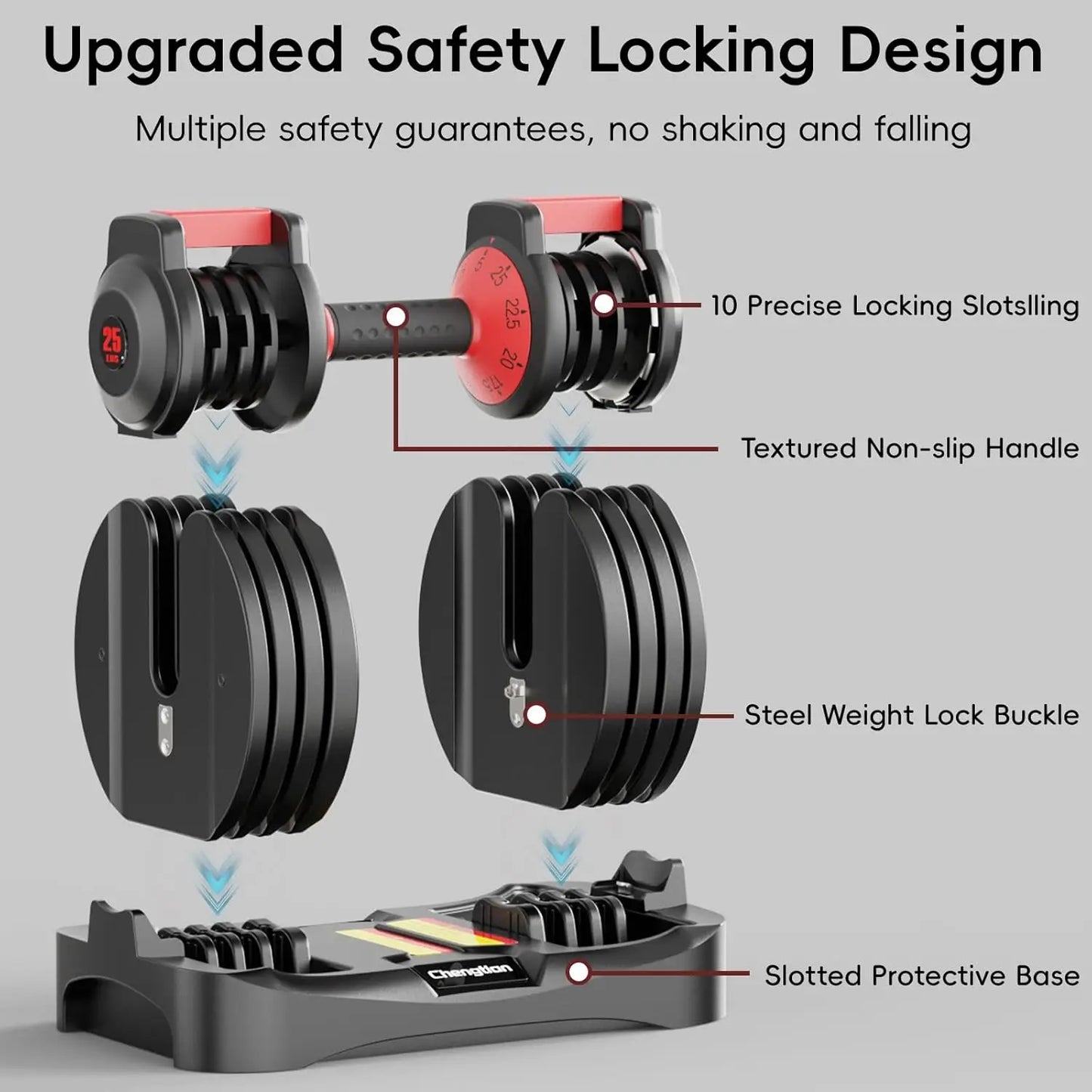 None Adjustable Dumbbell Set for Home Gym with Anti Slip