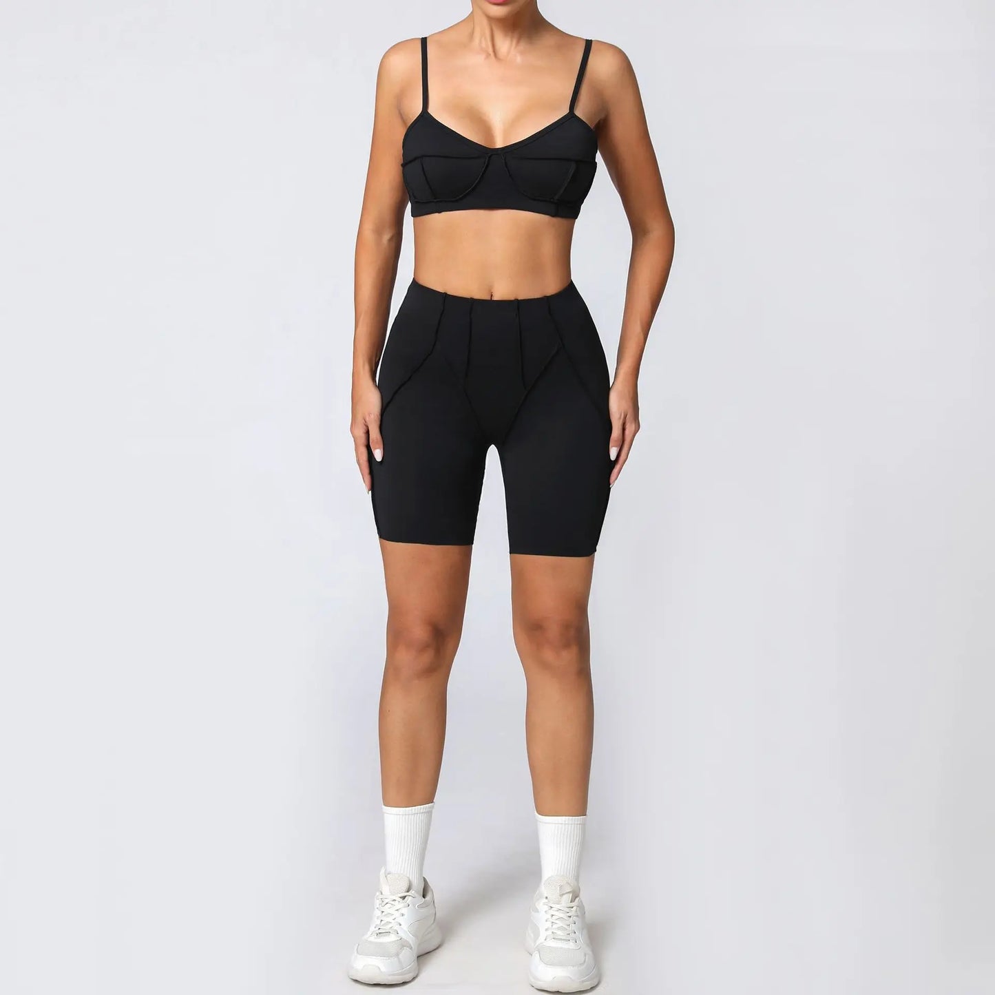 SVRNYX Seamless Yoga Set High Waist Leggings And Backless Bra